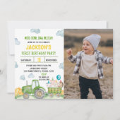 Tracteur Farm Animal Anniversaire Fête Invitation (Devant)