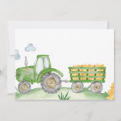 Tracteur ferme animal anniversaire Carte de remerc (Dos)