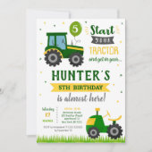 Tracteur fermier Anniversaire Fête Invitation (Devant)