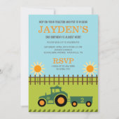 Tracteur / Fête d'anniversaire de ferme Invitation (Devant)