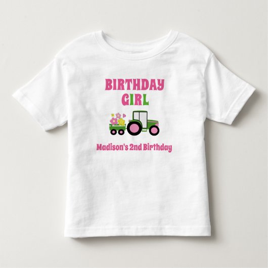 Tracteur Fille Anniversaire T-shirt Enfant bébé (Devant)