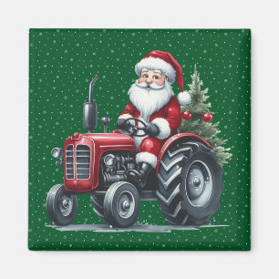 Tracteur Père Noël Magnet
