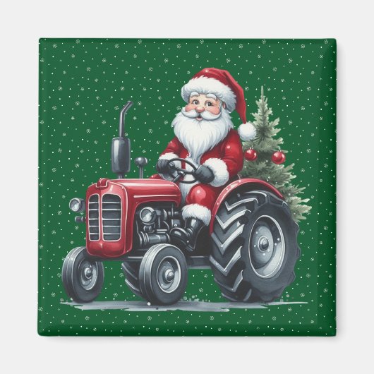 Tracteur Père Noël Magnet (Devant)