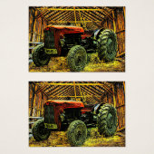 Tracteur rouge antique Grange rustique (Devant & derrière)