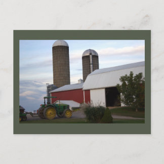 Tracteur sur carte postale agricole