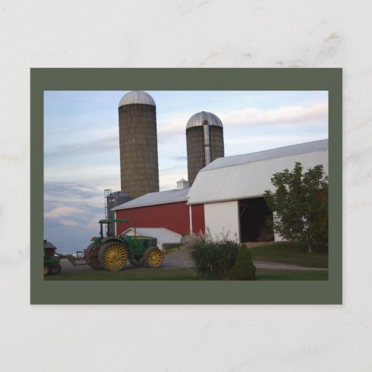 Tracteur sur carte postale agricole (Devant)