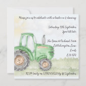 Tracteur Thème 13,3cm x 13,3cm Invitation (Dos)