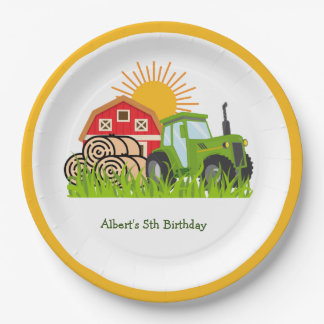 Tracteur Vert | Assiettes en Papier pour Anniversa