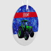 Tracteur vert moderne sur bleu (devant)