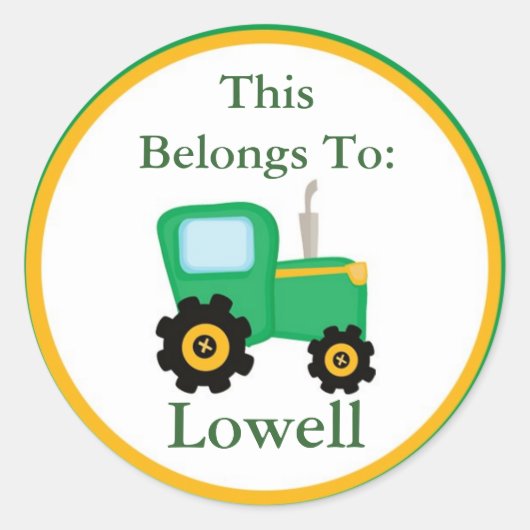 Tracteur vert Retour à l'école Stickers (Devant)