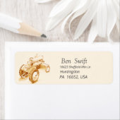 tracteur vintage - étiquette personnalisé (En situation)