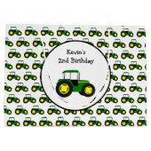 Tracteurs verts personnalisés Grand sac cadeau (Dos)