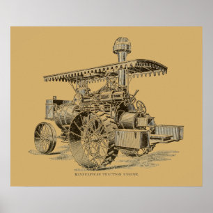  tractiemotor 1910 van de Minneapolis Poster