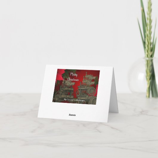 TRACTIEMOTOR VAN STEAMMOTOR BOERDERIJ 1889 FEESTDAGEN KAART (Achterkant)