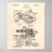 Tractor 1932 Patent Art Old Peper Poster (Voorkant)