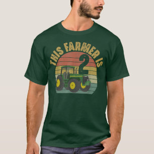 Tractor 2e verjaardag 2 jaar oud boerenthema Boerd T-shirt