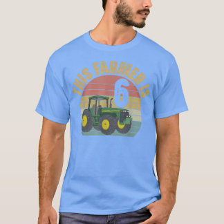 Tractor 6th Birthday 6 Year Old Farmer Boerderij T T-shirt