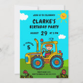 Tractor Adventure Sunny Birthday Bash Kaart (Voorkant)