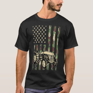 Tractor American Flag Patriotic Camo Farmer Dad 4t T-shirt