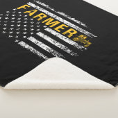 Tractor American USA Flag Funny Farmer Rancher Sherpa Deken (3/4)