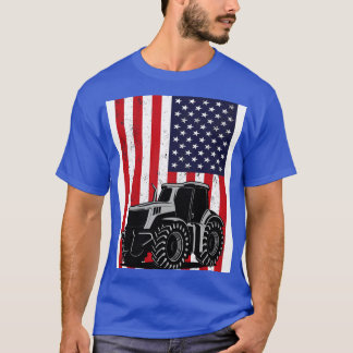 Tractor Amerikaanse vlag patriottische landbouw 2 T-shirt