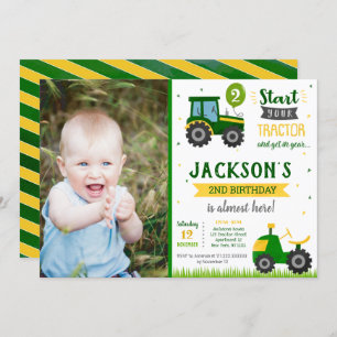 Tractor Barnyard Birthday Party Invitation Kaart