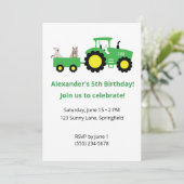Tractor Birthday Invitation • Editable Invite Kaart (Staand voorkant)