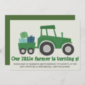 Tractor Birthday Party nodigt uit Kaart (Voorkant / Achterkant)