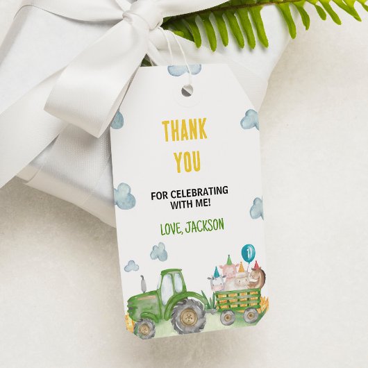 Tractor Boerderij Dier Verjaardagsfeestje Dank u L Cadeaulabel