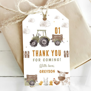 Tractor Boerderij Verjaardagsfeest Dieren Schuur Cadeaulabel