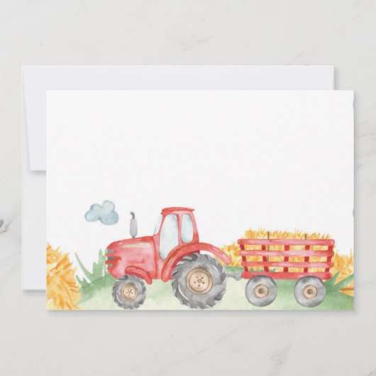 Tractor Boerderij Verjaardagsfeestfoto Dank u kaar Bedankkaart (Achterkant)