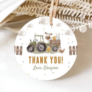 Tractor Boerderij Verjaardagsfeestje Dieren Schuur Bedankjes Labels