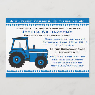 Tractor Boy / Girl Anniversaire Fête Invitation