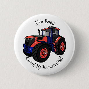 Tractor cartoon illustratie ronde button 5,7 cm