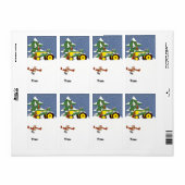 Tractor Christmas Cadeau Tags Étiquette (Feuille entière)
