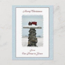 Tractor Christmas Van ons huis naar uw Briefkaart