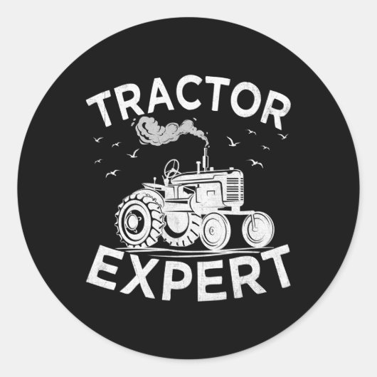 Tractor Expert Tractoren Farming Farmer Ronde Sticker (Voorkant)