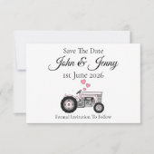 Tractor Farmer Wedding Sla de datum op (Voorkant)