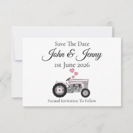 Tractor Farmer Wedding Sla de datum op