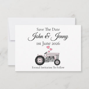 Tractor Farmer Wedding Sla de datum op