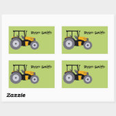 Tractor groene achtergrond school naam sticker (Vel)