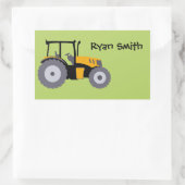 Tractor groene achtergrond school naam sticker (Tas)