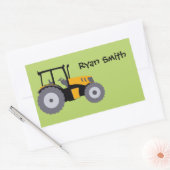 Tractor groene achtergrond school naam sticker (Envelop)
