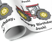 Tractor Happy Birthday Name  Cadeaupapier (Rol Hoek)