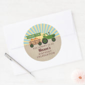 Tractor Hayride Pumpkin Picking Birthday Ronde Sticker (Envelop)