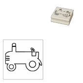 Tractor Hout Kunststempel Rubberstempel (Gestempeld)