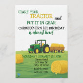 Tractor in Gear, 1st Birthday Kaart (Voorkant)