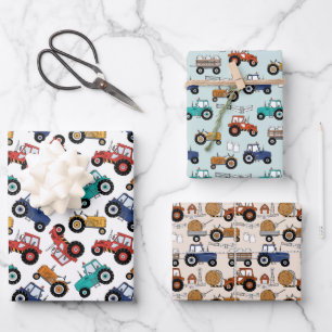 Tractor Inpakpapier, Boerderij Cadeauverpakking Inpakpapier Vel