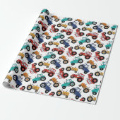 Tractor Inpakpapier, Boerderij Verjaardagscadeau V Cadeaupapier (Uitgerold)