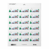 Tractor Kerst Gift Label (Full Sheet)